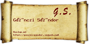 Gönczi Sándor névjegykártya