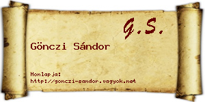 Gönczi Sándor névjegykártya